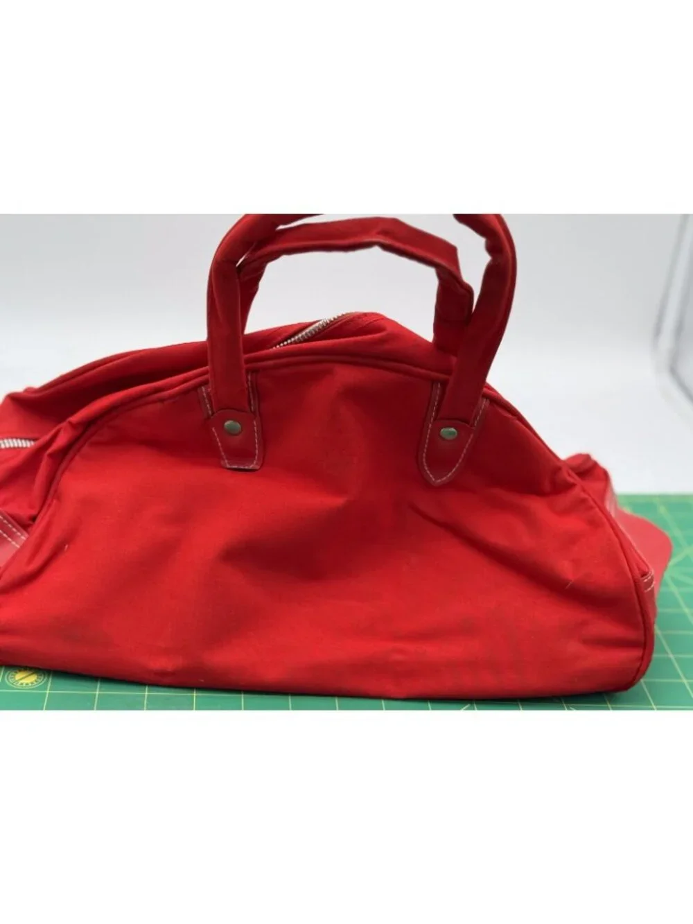 Vintage Walt Disney Productions Mickey Mouse Pluto Nephew Red Duffel Bag